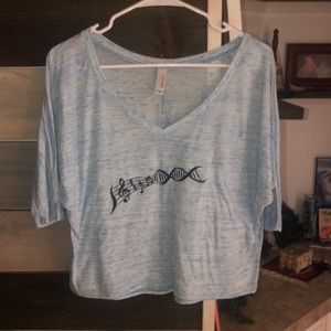 Cropped Lightweight Graphic Music Notes Top - small size